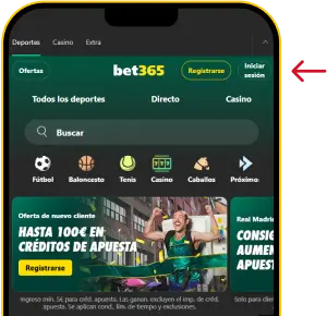 Opciones de registro en Bet365 - Apuestas App Venezuela
